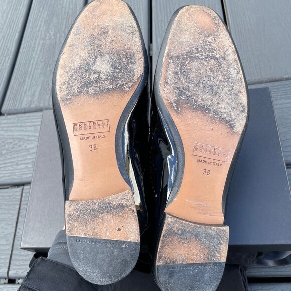 Fratelli Rossetti Black Patent Leather Tassel Loafer - 38 IT (7.5-8 US) Women's - Picture 7 of 7